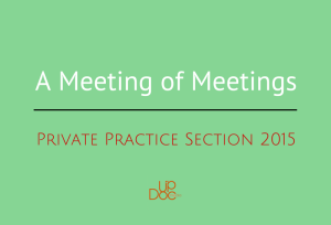 Gene Shirokobrod blod post about private practice section meeting