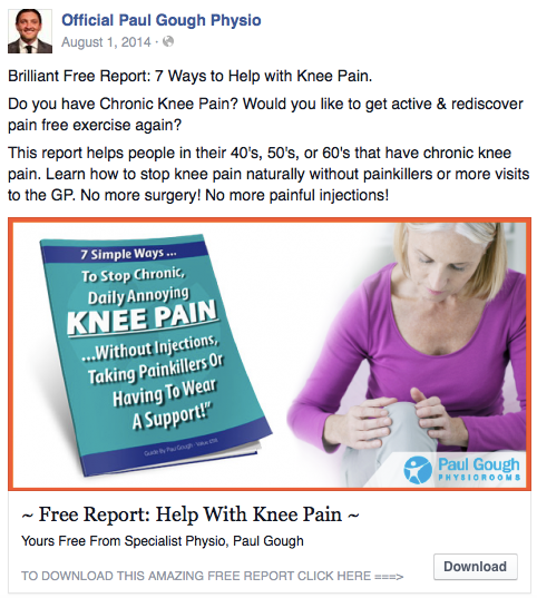 FB - my Knee pain Ad