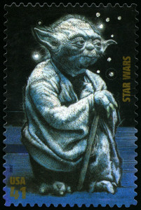 UNITED STATES - CIRCA 2007: US Postage stamp depicting the Star Wars character Yoda, circa 2007.