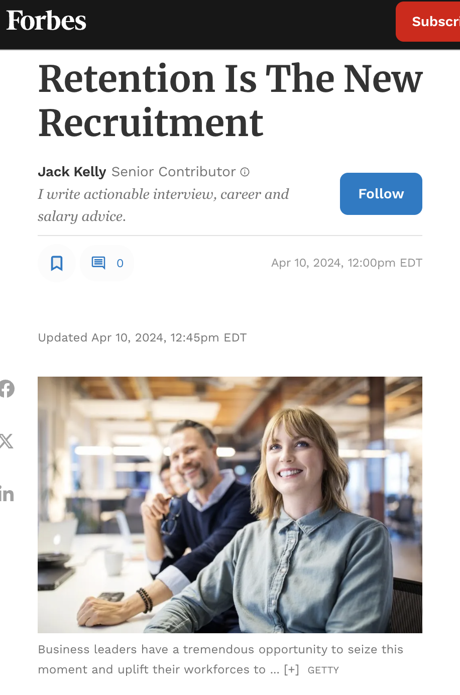 Retention is the New Recruitment - UpDoc Blog - Forbes Cap