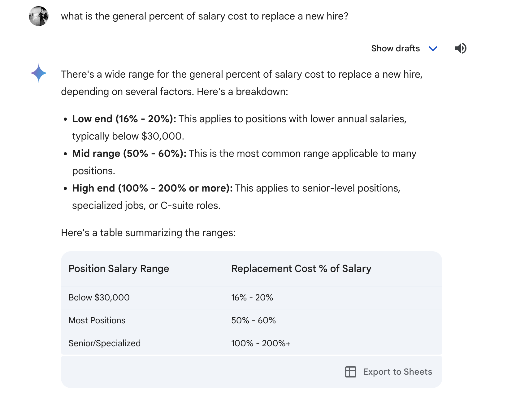 gemini cost of new hire general snap